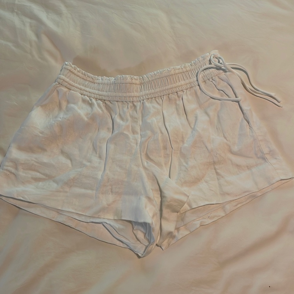 White linen shorts. J. Crew size small